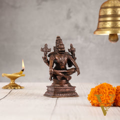 Yoga Narasimha Swamy Exclusive Pure Copper Idol - 5 Inch