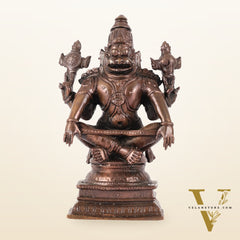 Yoga Narasimha Swamy Exclusive Pure Copper Idol - 5 Inch