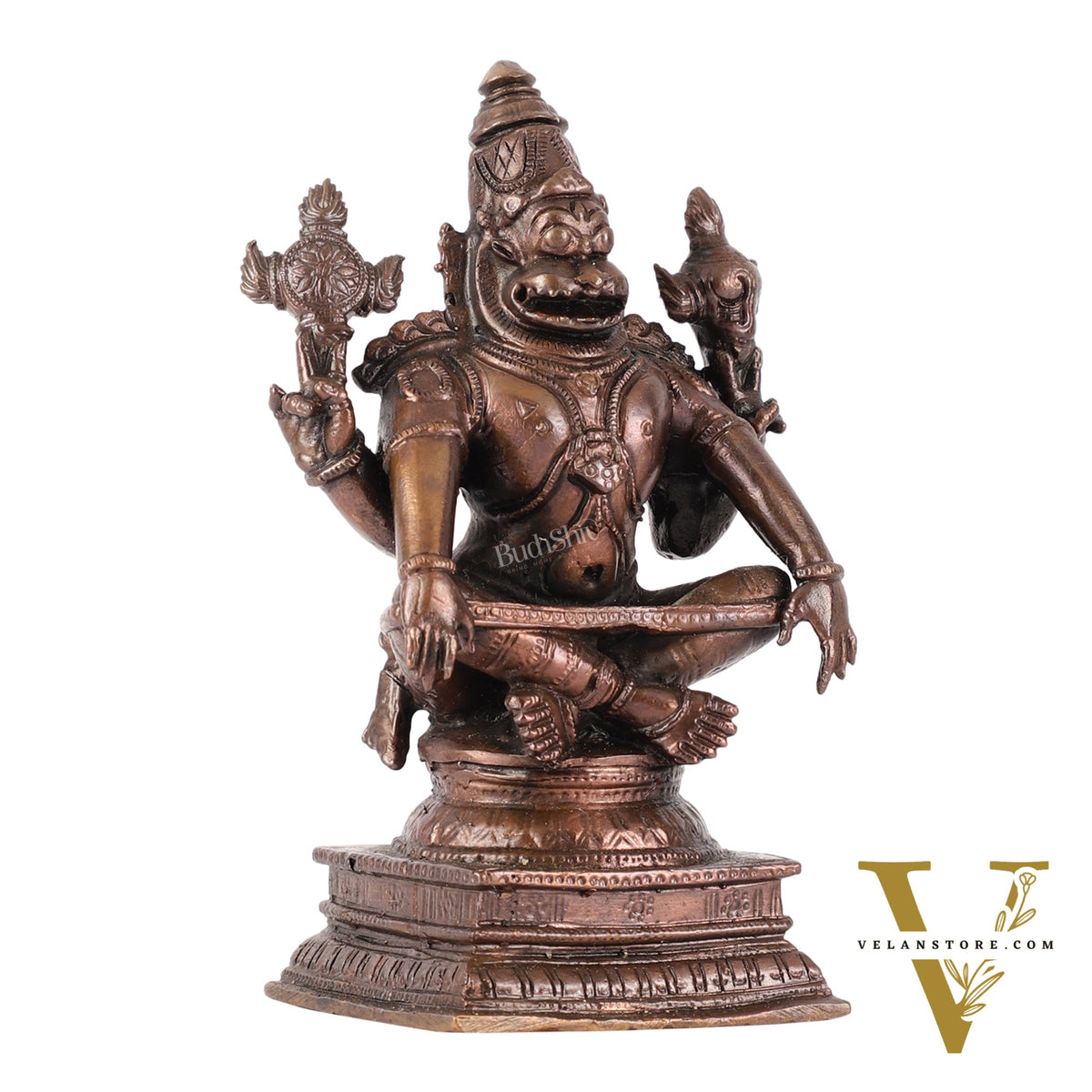 Yoga Narasimha Swamy Exclusive Pure Copper Idol - 5 Inch