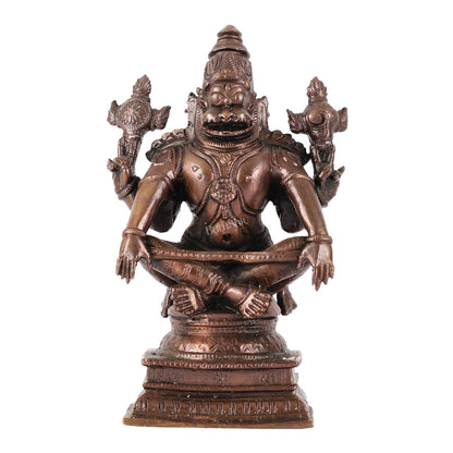 Yoga Narasimha Swamy Exclusive Pure Copper Idol - 5 Inch