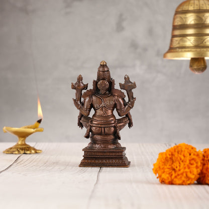 Yoga Narasimha Swamy Exclusive Pure Copper Idol - 5 Inch