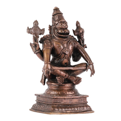 Yoga Narasimha Swamy Exclusive Pure Copper Idol - 5 Inch