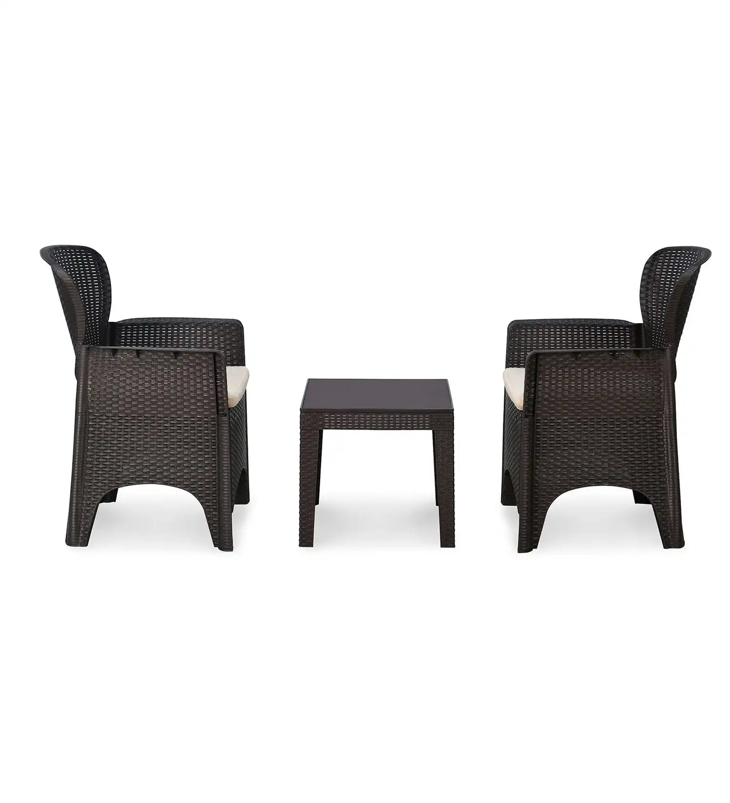 Nilkamal Breeze 2 Seater Balcony Sofa set with Round Center Table with Glass