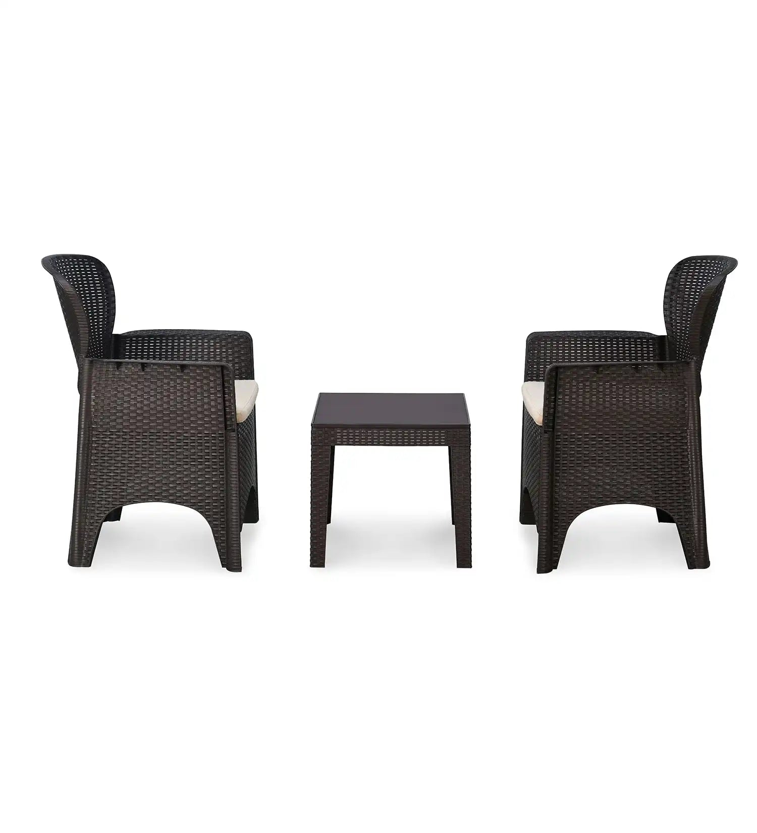 Nilkamal Breeze 2 Seater Balcony Sofa set with Round Center Table with Glass