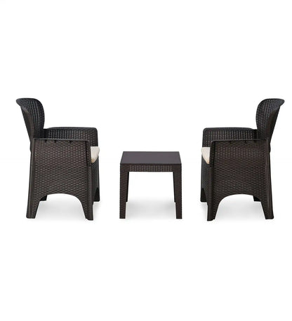 Nilkamal Breeze 2 Seater Balcony Sofa set with Round Center Table with Glass