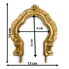 Bhunes Brass Small Prabhavali Frame Arch Wall Hanging for Temple & Home Decor – Prabhawal, Prabhawali for Deity Backdrop, Gold, 5.5 Inch, 1 Piece