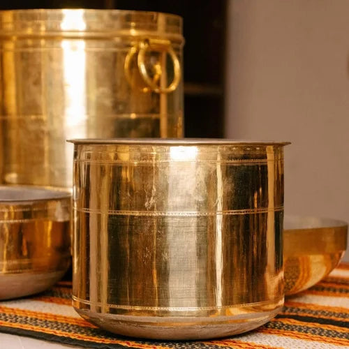 Zishta Hand-Crafted  Brass Rail Adukku Set