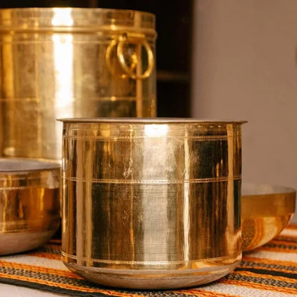 Zishta Hand-Crafted  Brass Rail Adukku Set