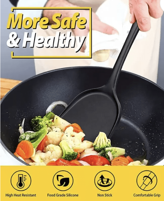 Kitchen Silicone Non-Stick Food Mixing Pancake Turner Spatula - 12