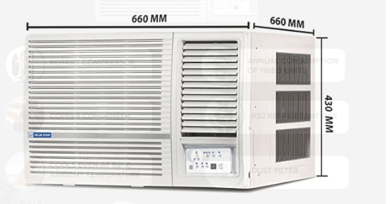 1.5 ton window ac price blue star