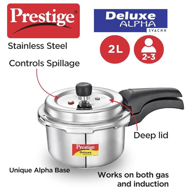 prestige deluxe alpha stainless steel