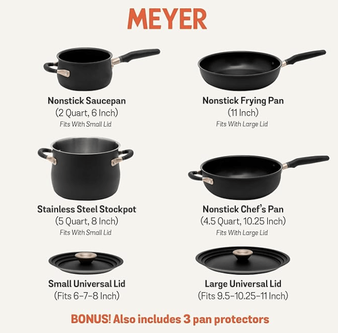 Meyer Accent Series Non Stick And Stainless Steel Spark Edition Cookware  Set, Kitchen Set For Home, Induction Cookware Set