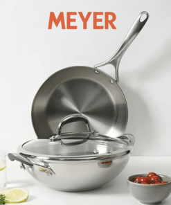 Meyer Kitchen Hacks 3 Piece Nickel Free Stainless Steel Kadai Set, Stainless  Steel Cookware Set, Steel Wok Set, Kadhai Set Combo Offer