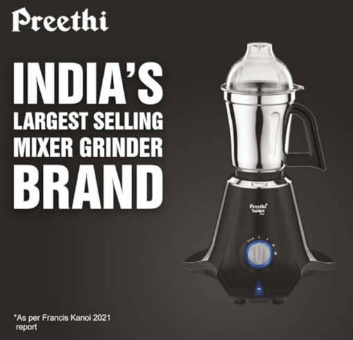 Preethi Taurus Pro MG-256 Mixer Grinder, Black, 3 Jars,Powerful 1000 ...