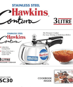 Stainless Steel Hawkins Contura 3 Litre Pressure Cooker Induction  Compatible - Helia Beer Co