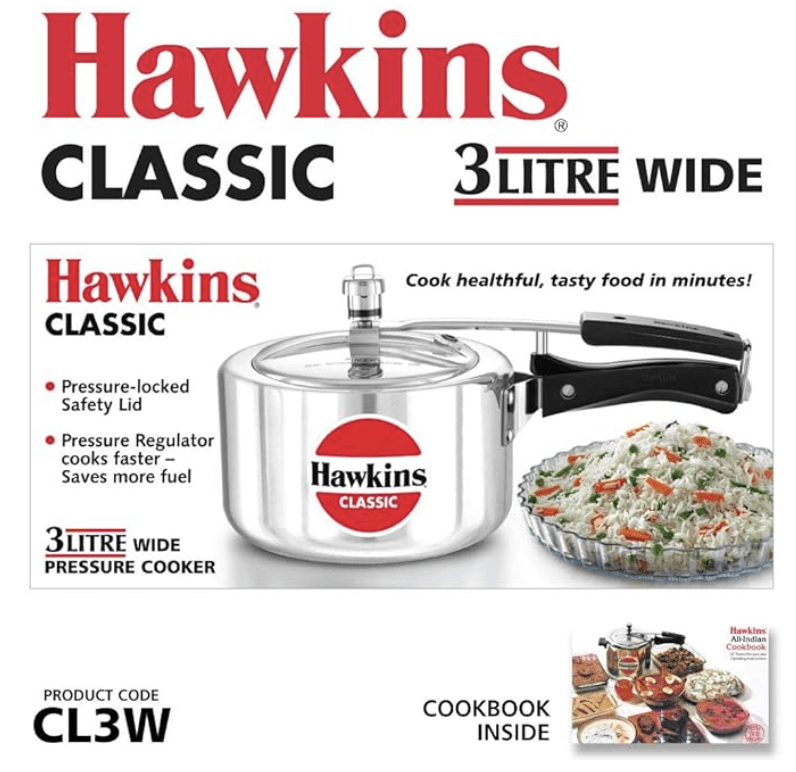 Hawkins Classic Model 3 Liter 3L Aluminum Pressure Cooker