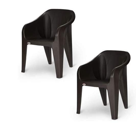 Supreme Futura Plastic Chairs For Home And Office Set Of 2 Wenge