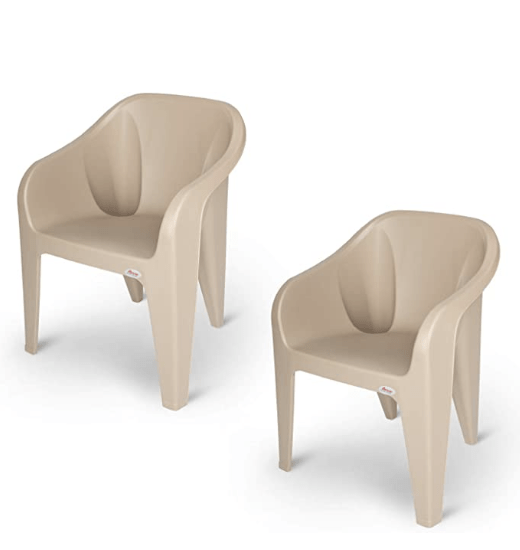 Supreme Futura Plastic Chairs For Home And Office Set Of 2 Dark