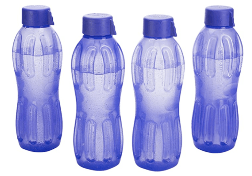 Signoraware Plastic Aqua Fresh Water Bottle, 500ml, Set of 4, Deep Violet