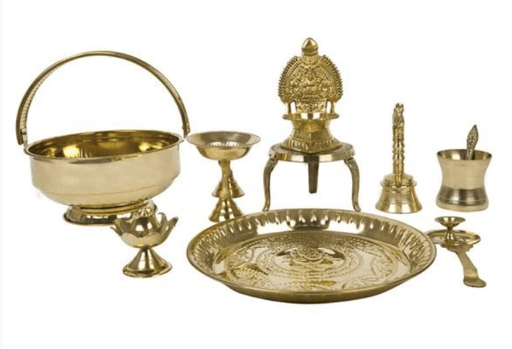 Brass Pooja Set: Buy Authentic Indian Pooja Sets For Home Worship - Velan  Store