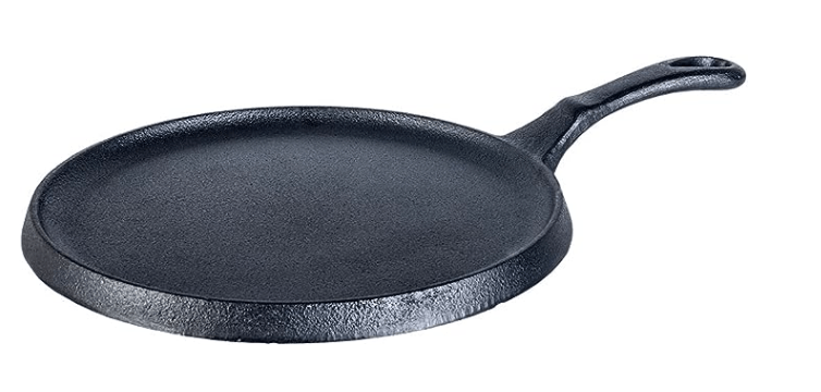 Forza Cast-Iron 25 cm Dosa Tawa Pan | Pre-Seasoned Cookware | Induction  Friendly | 3.8 mm| With Lifetime Exchange Warranty