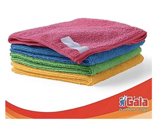 Gala Microfiber Cleaning Cloth/ Towels Set of 4 Kitchen Wipes, Microfiber Cloth for car, bike cleaning and home cleaning, Glass cleaning cloth, (Multicolor)