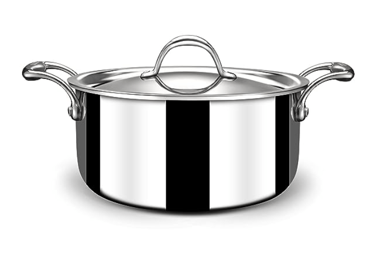 Stahl Triply Stainless Steel Kadai with Lid