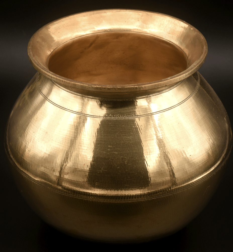 ANTIQUE BRASS TALL COOKING POT WITH TIN LINING - Velan Store