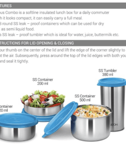 Stainless Steel Insulated Lunch Box With Lid, Dishwasher Safe, For