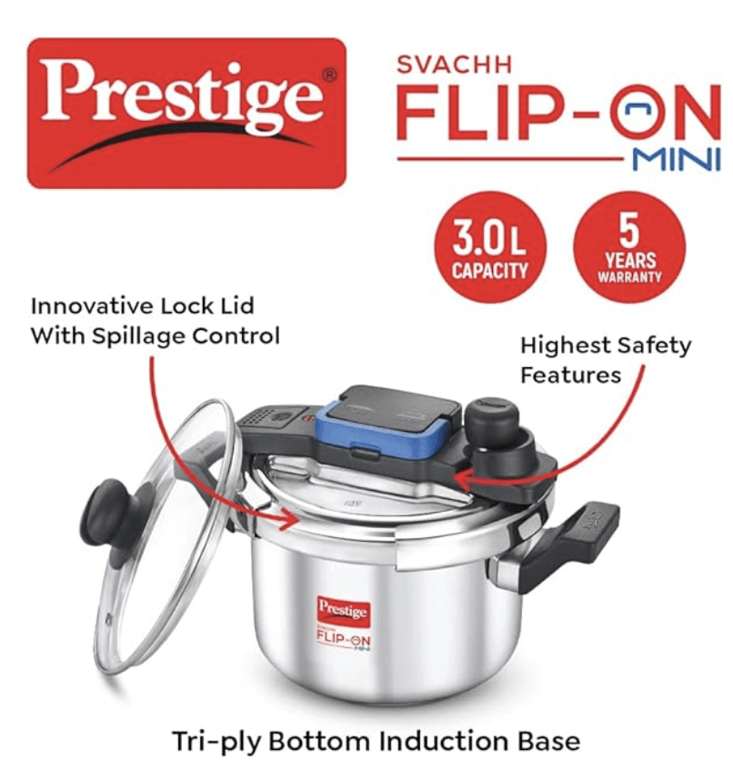 Pressure Cooker, 3 Liter Stainless Steel Cooker 18cm Bottom 3L